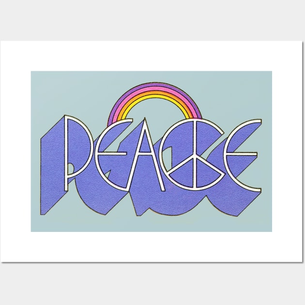 'Peace' Sign Logo - Vintage Typography Art Wall Art by DankFutura